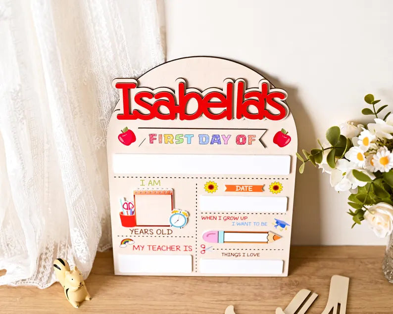 Custom First Day of School Sign,Back to School Sign,Preschool,Kindergarten 1st Day of School Sign,Last Day of School Sign,School Board. SBPETAL01