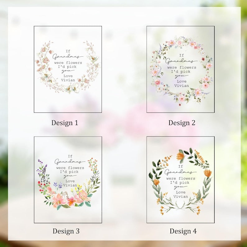 Personalized 'If ... Were Flowers, I’d Pick You' Wildflower Book Vase – Custom Ceramic Vase for Mum, Nana, or Grandma, Gift from Granddaughter