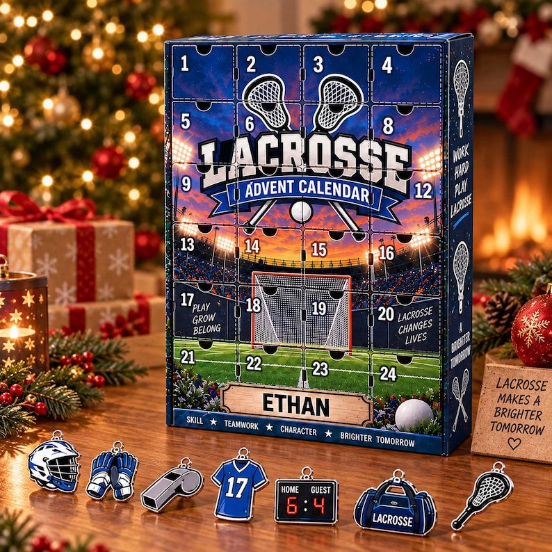 Lacrosse Advent Calendar 2026, Christmas Countdown Calendar, Lacrosse Player Gift, Sports Gift for Boys, Team Gift for Athletes AXMAS15
