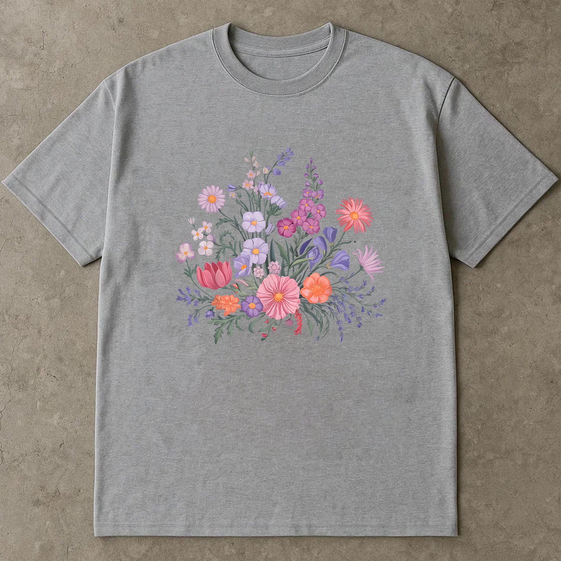 Pastel Flower Shirt, Wildflower Bouquet Tee, Cottagecore Floral Shirt, Spring Botanical T-Shirt, Garden Lover Gift Shirt