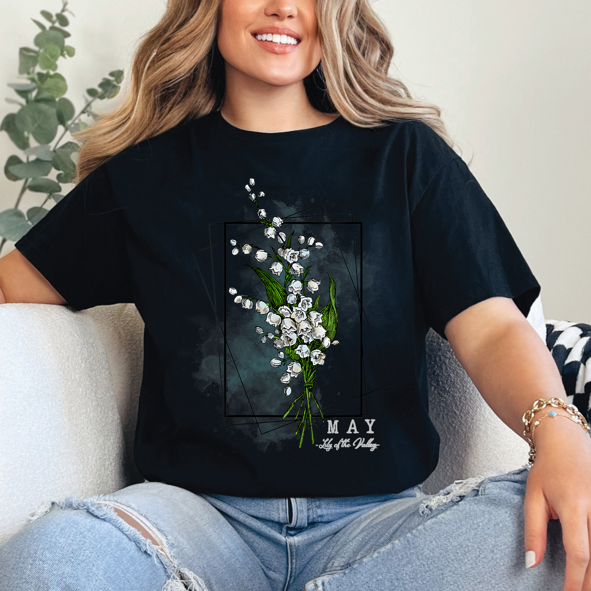 May Birth Flower Shirt, Lily of the Valley Tee, Birth Month Floral Shirt, Birthday Gift for Her, Vintage Flower Shirt