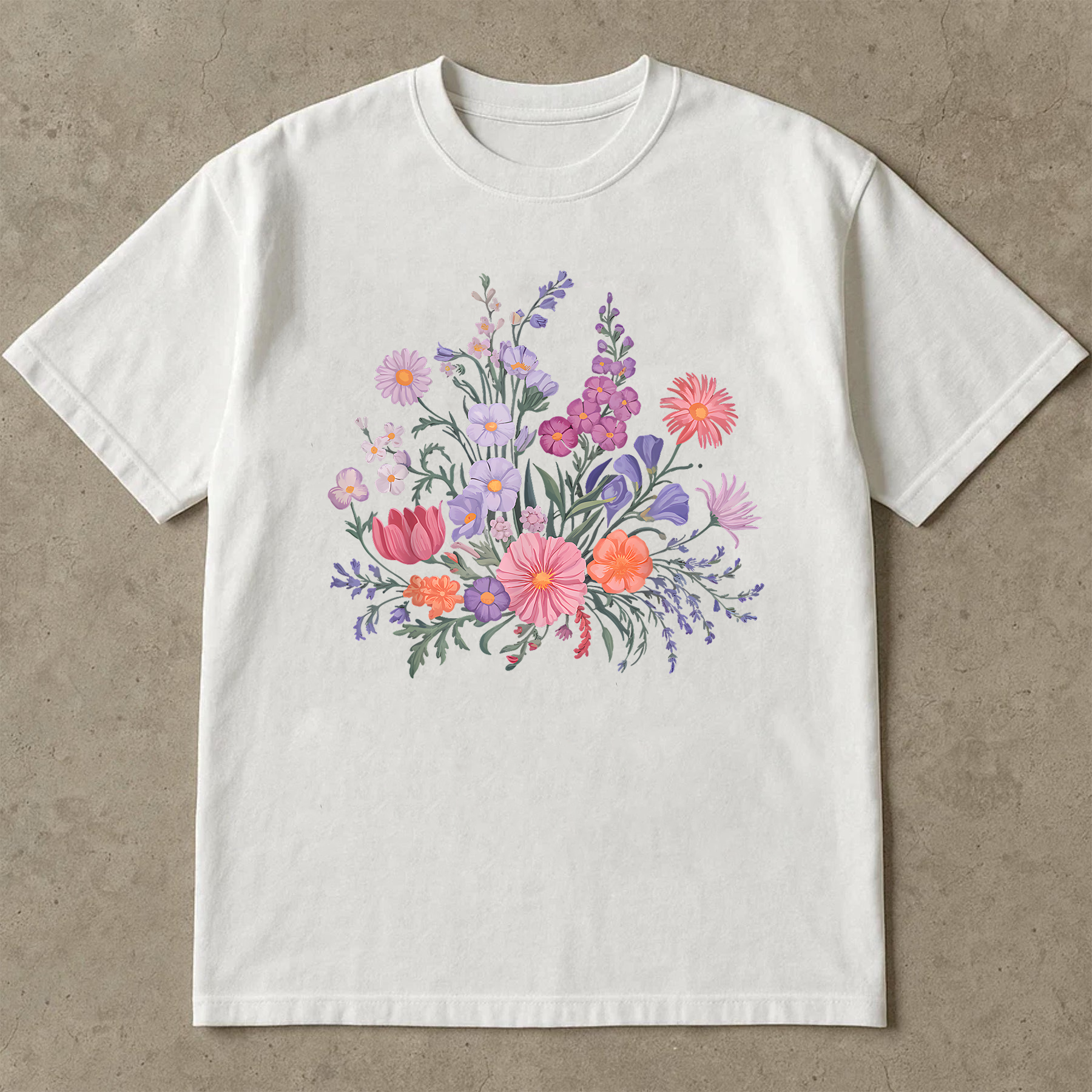 Pastel Flower Shirt, Wildflower Bouquet Tee, Cottagecore Floral Shirt, Spring Botanical T-Shirt, Garden Lover Gift Shirt
