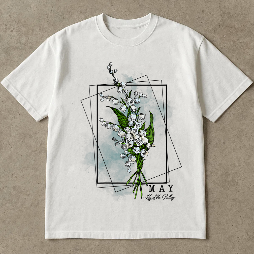 May Birth Flower Shirt, Lily of the Valley Tee, Birth Month Floral Shirt, Birthday Gift for Her, Vintage Flower Shirt