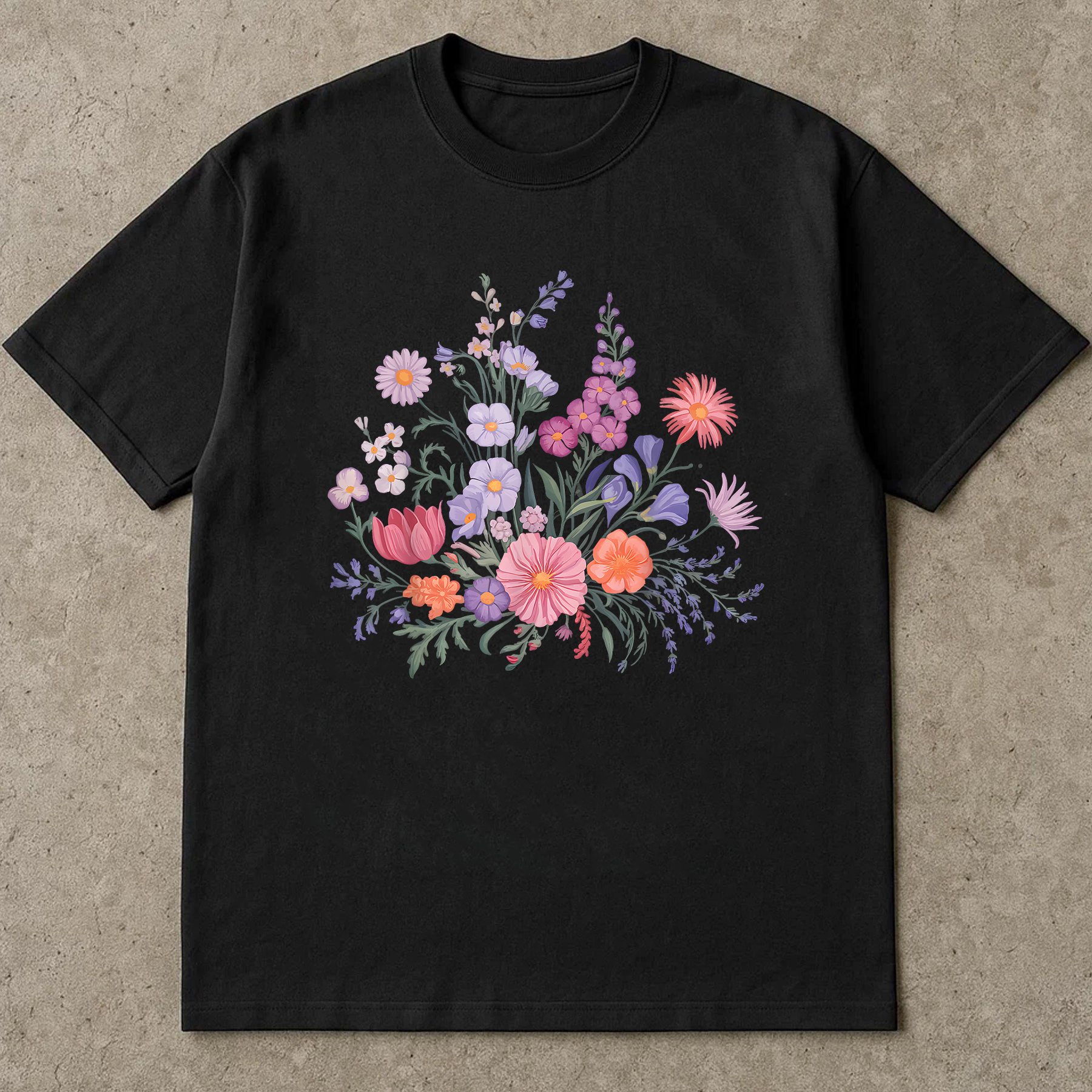 Pastel Flower Shirt, Wildflower Bouquet Tee, Cottagecore Floral Shirt, Spring Botanical T-Shirt, Garden Lover Gift Shirt