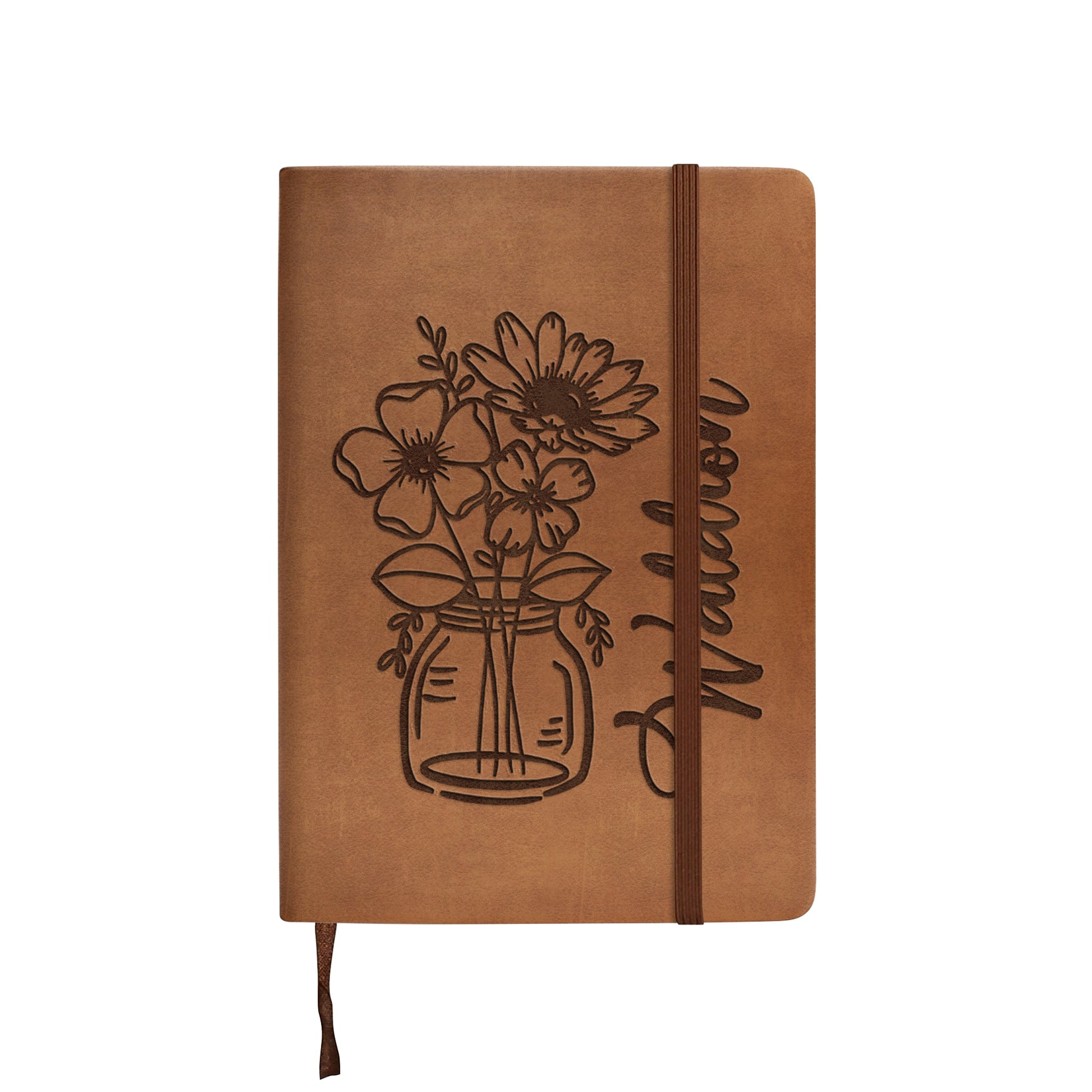 Personalized Flowers With Name Notebook, Custom Floral Journal, Writing Diary, Birthday Gift for Her, Christmas Gift