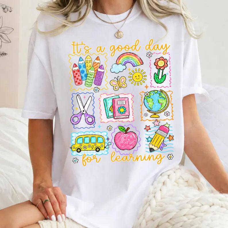 Comfort Colors Teacher Life Shirt, It's a Good Day for Learning, Be Kind TShirt, Back to School Shirt, Team Elementary T-Shirt School Supply. SPETAL1