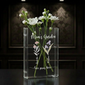 Personalized Family Garden Birth Month Flower Book Vase – Custom Ceramic Keepsake for Mom or Grandma, Perfect Mother's Day Gift