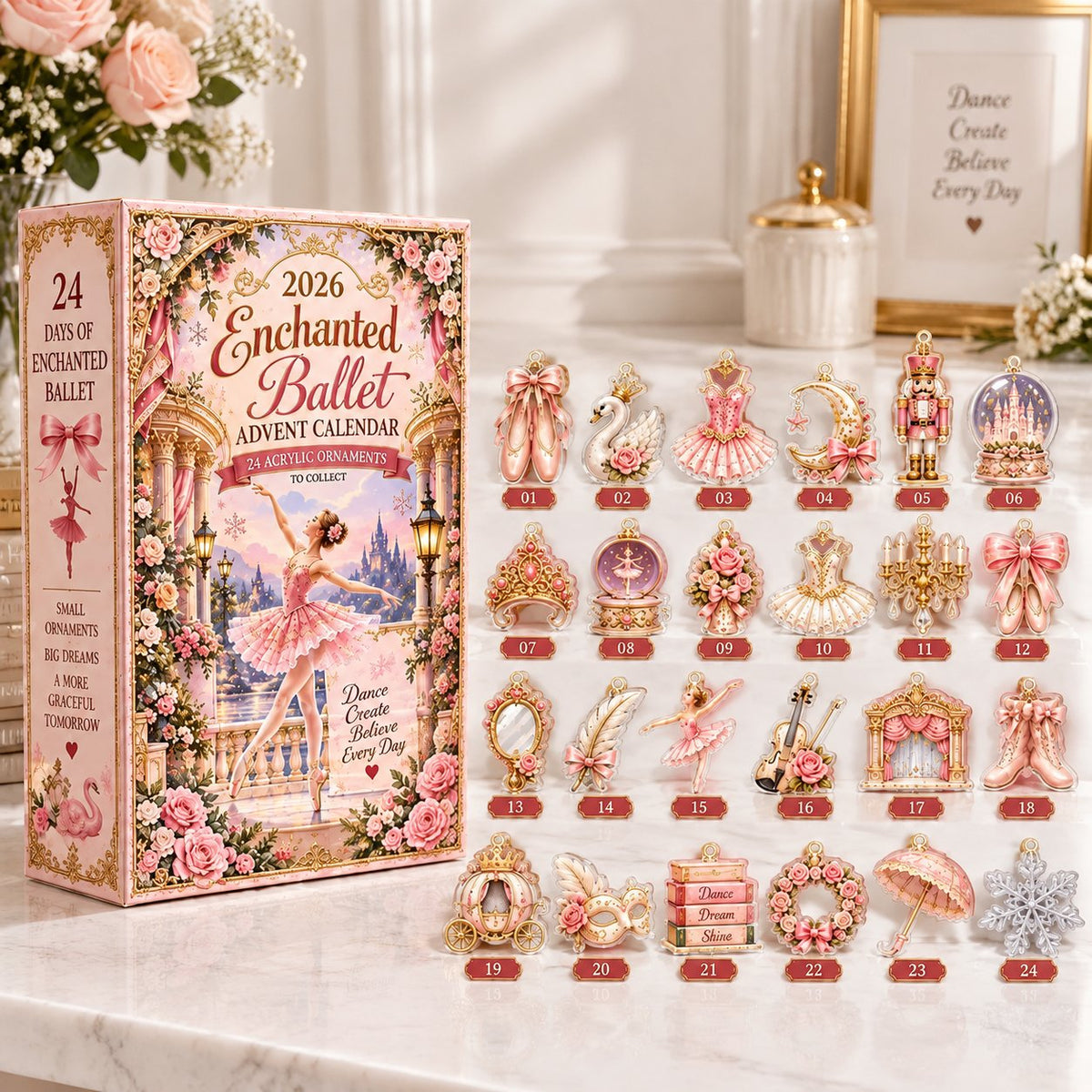 Ballet Advent Calendar 2026, Christmas Countdown Calendar, Ballerina Gift, Dance Gift for Girls, Ballet Lover Christmas Gift AXMAS16