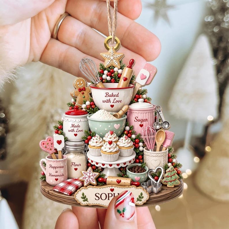Christmas Baking Mixer Ornament, Custom Name Kitchen Mixer Christmas Keepsake, Baking Gift For Bakers, Gift For Baking Lovers, Gift For Her ACRYLICOR16