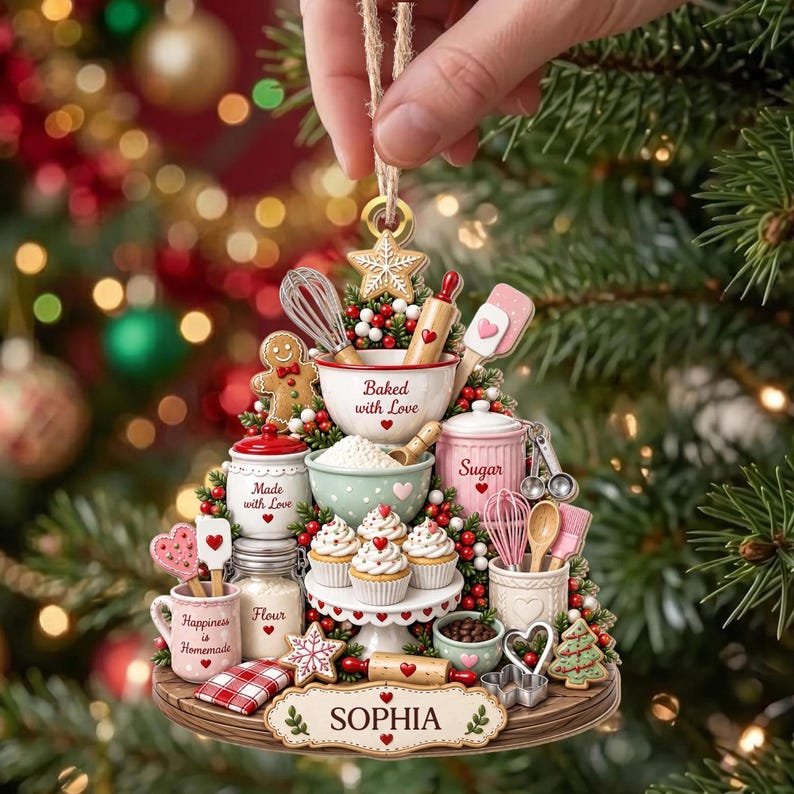 Christmas Baking Mixer Ornament, Custom Name Kitchen Mixer Christmas Keepsake, Baking Gift For Bakers, Gift For Baking Lovers, Gift For Her ACRYLICOR16