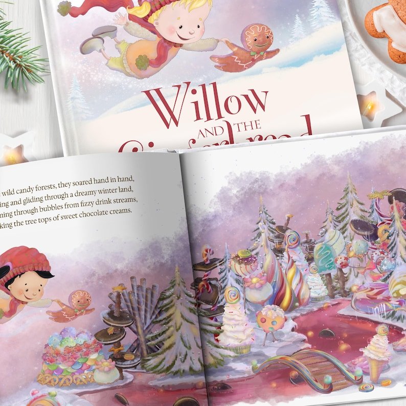 Personalized Gingerbread Man Trip Gift, Personalized Christmas Story Book, Gingerbread Adventure Keepsake PBOOK16