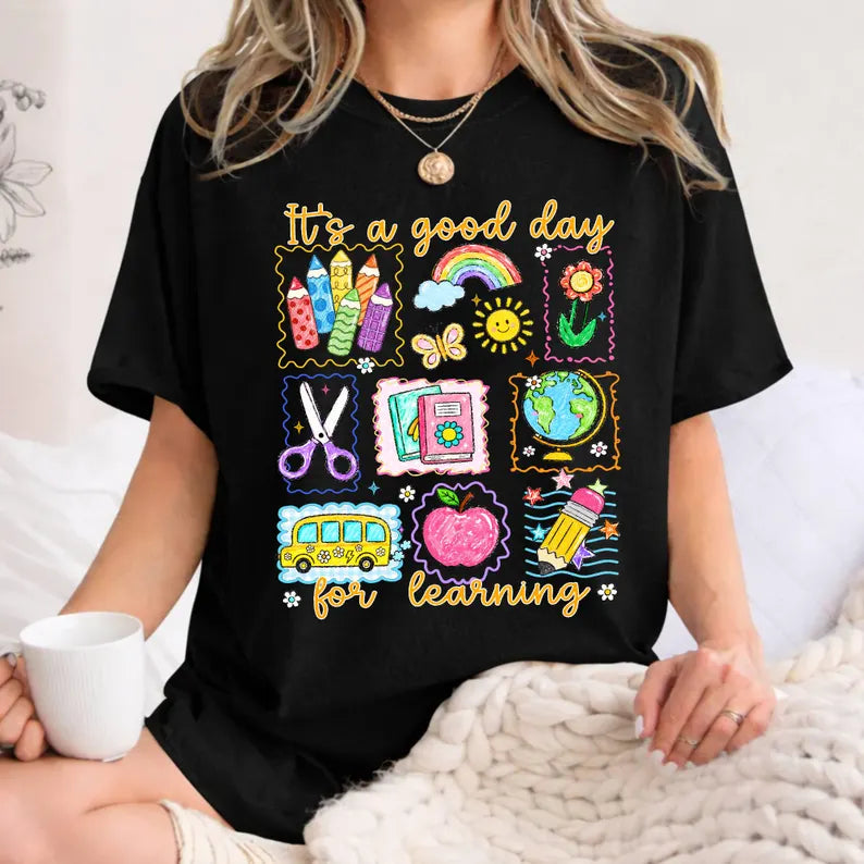 Comfort Colors Teacher Life Shirt, It's a Good Day for Learning, Be Kind TShirt, Back to School Shirt, Team Elementary T-Shirt School Supply. SPETAL1