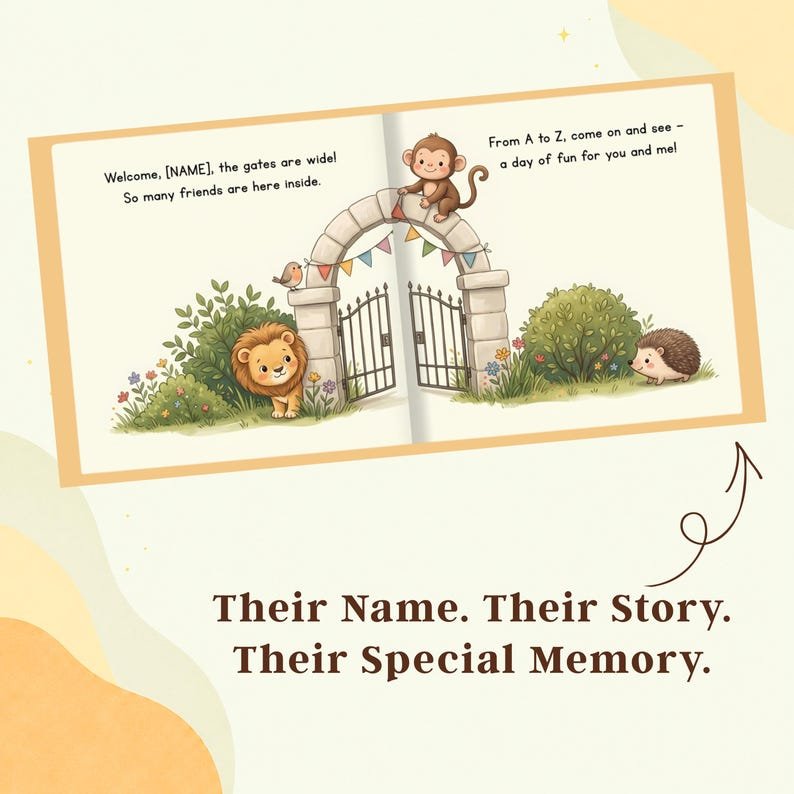 Personalized Alphabet Book for Kids, Custom Name ABC Animal Storybook for Boy or Girl, First Learning Keepsake Gift, Baby Toddler Birthday PBOOK17