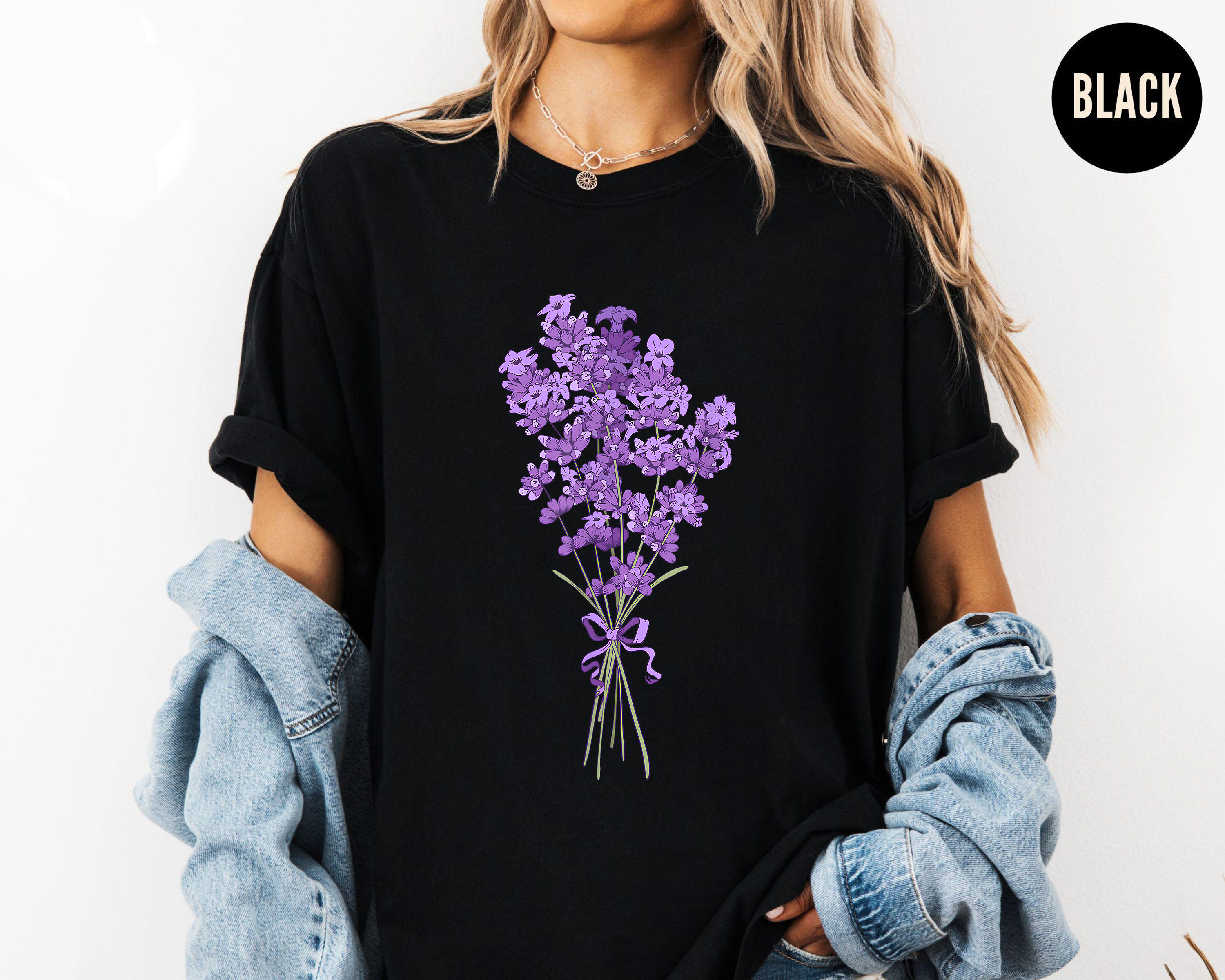 Lavender Flower Shirt, Purple Botanical Tee, Cottagecore Lavender T-Shirt, Aromatherapy Gift Shirt, Calm Nature Tee