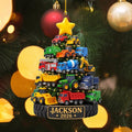 Personalized Construction Truck Ornament, Toddler Boy Christmas Keepsake, Custom Excavator Gift, Little Boy Vehicle Decor,Fire Truck Present ACRYLICOR17
