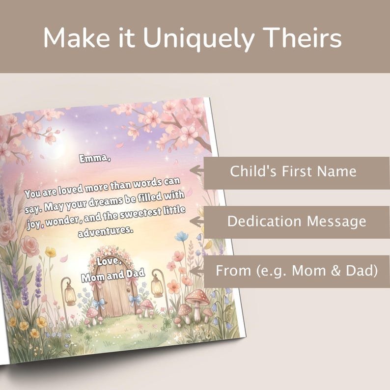 Personalized Fairy Bedtime Book, Custom Fairytale Storybook With Name For Toddlers, Bedtime Keepsake, Christmas Book Gift PBOOK18