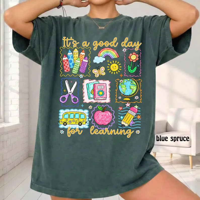 Comfort Colors Teacher Life Shirt, It's a Good Day for Learning, Be Kind TShirt, Back to School Shirt, Team Elementary T-Shirt School Supply. SPETAL1