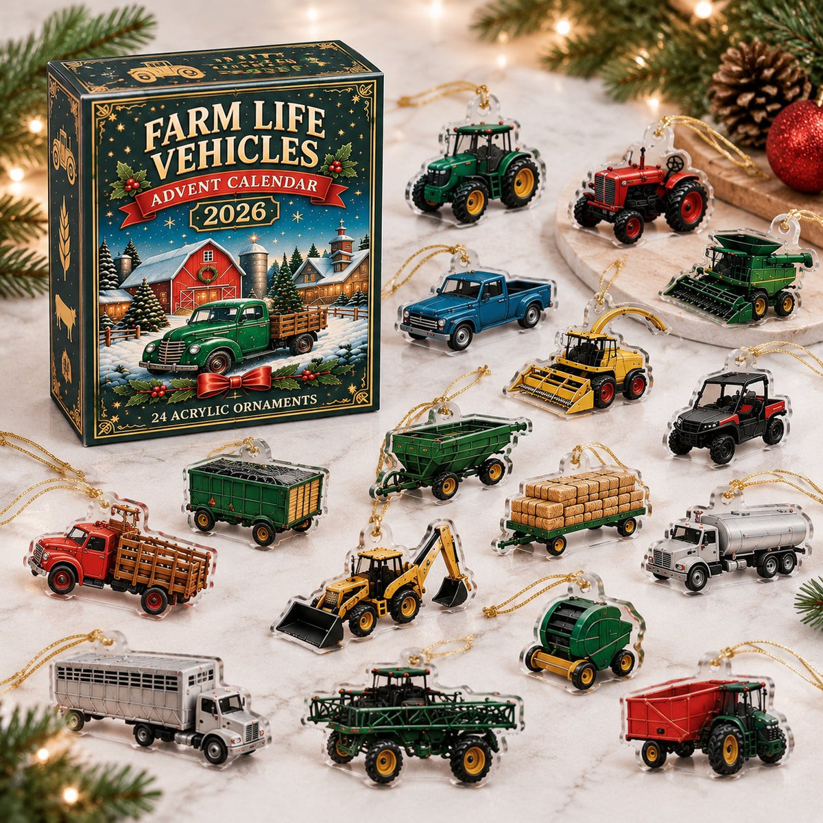 Farm Vehicle Advent Calendar 2026, Tractor Christmas Countdown Calendar, Farmer Gift, Farm Lover Gift, Kids Christmas Gift AXMAS19