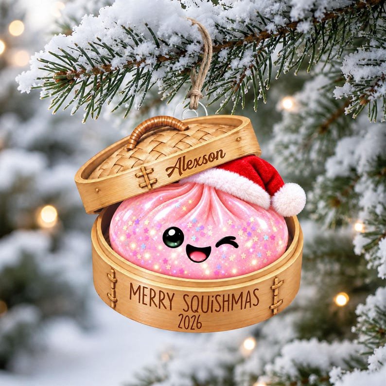 Personalized Glitter Dumpling Ornament, Squishy Ornament 2026, Custom Name Squishy Ornament, Gift For Squishy Lover,Squishy Hunting Keepsake ACRYLICOR18