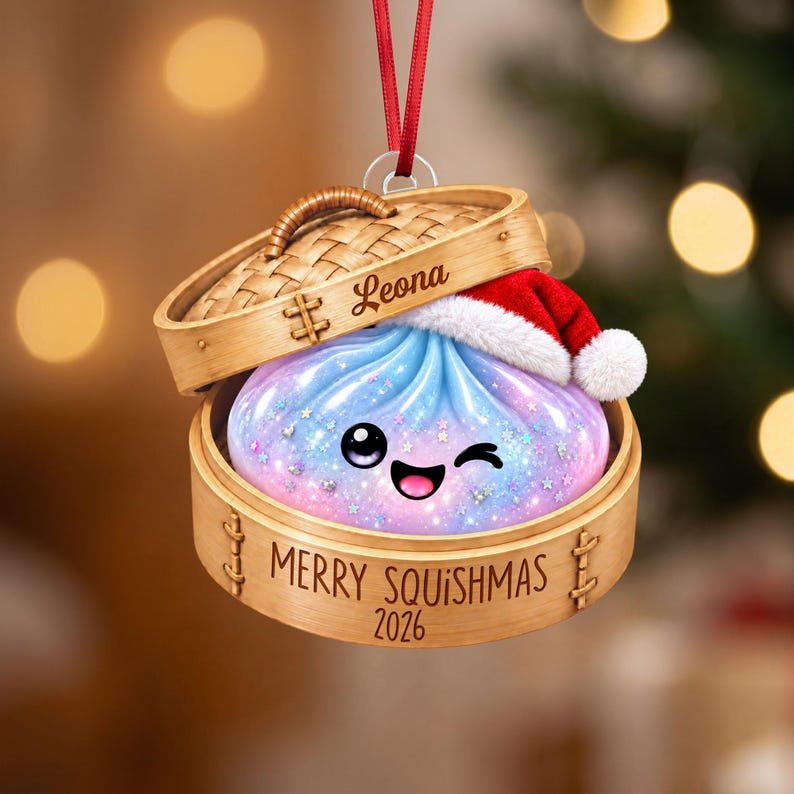 Personalized Glitter Dumpling Ornament, Squishy Ornament 2026, Custom Name Squishy Ornament, Gift For Squishy Lover,Squishy Hunting Keepsake ACRYLICOR18