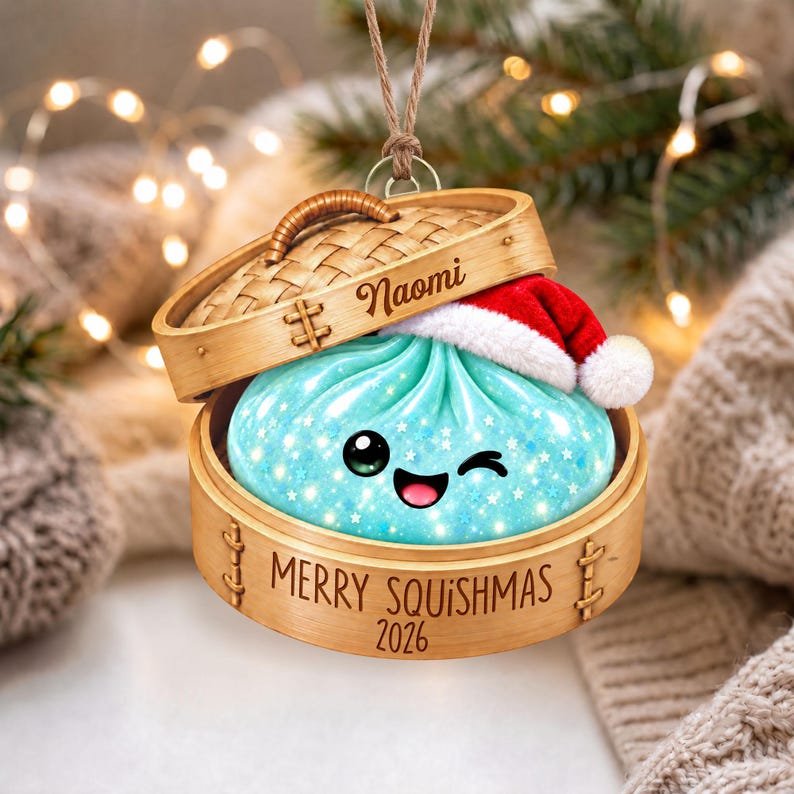 Personalized Glitter Dumpling Ornament, Squishy Ornament 2026, Custom Name Squishy Ornament, Gift For Squishy Lover,Squishy Hunting Keepsake ACRYLICOR18