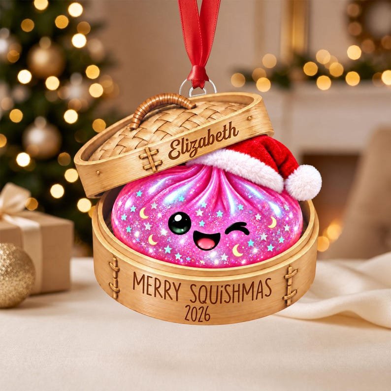 Personalized Glitter Dumpling Ornament, Squishy Ornament 2026, Custom Name Squishy Ornament, Gift For Squishy Lover,Squishy Hunting Keepsake ACRYLICOR18