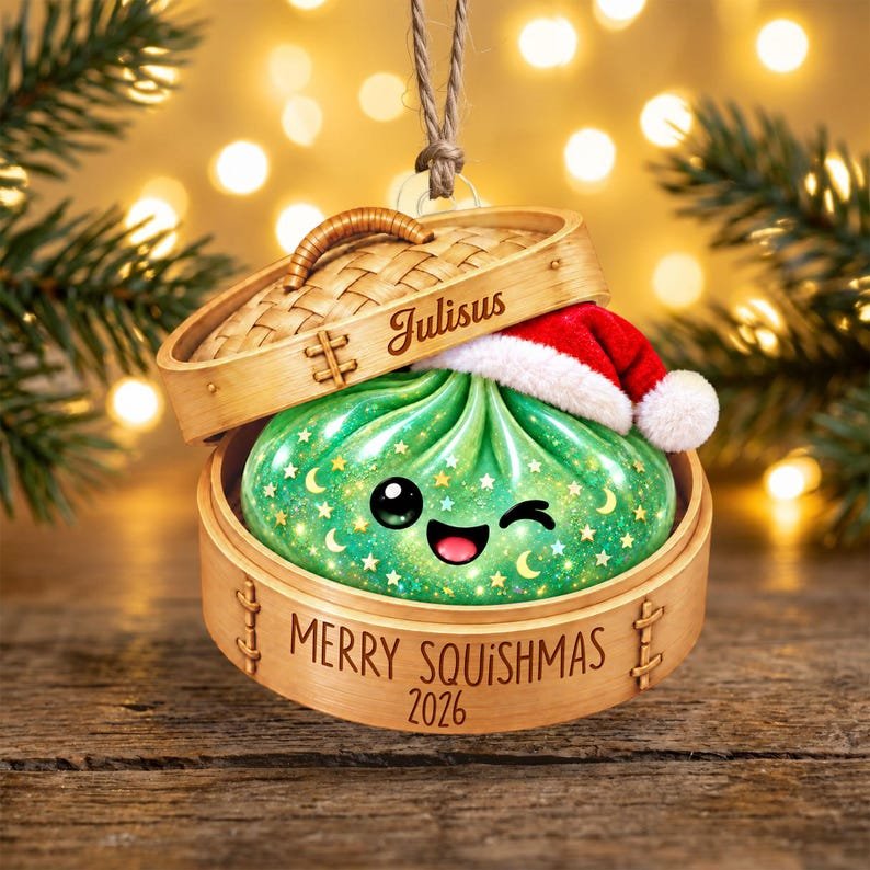 Personalized Glitter Dumpling Ornament, Squishy Ornament 2026, Custom Name Squishy Ornament, Gift For Squishy Lover,Squishy Hunting Keepsake ACRYLICOR18