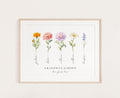Grandma's Garden Birth Flower Print for Nana, Personalized Christmas Gift for Grandma, Birth Flower Bouquet, Grandchildren Names Digital Art