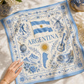 Argentina Satin Head Scarf, Football Fan Scarf for Match Day, Silk Bandana, Argentina Flag Hair Scarf, Gift for Fans. SSPETAL13