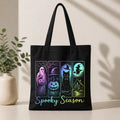 Spooky Season Tote Bag & Gift Sack, Ghost Pumpkin Cat Witch Bag, Halloween Trick or Treat Bag, Retro Fall Market Tote, Spooky Gift Bag. HLWTBPETAL10