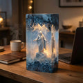 Jesus Cloud Resin Lamp, Ethereal Christian Night Light, Religious Home Decor, Spiritual Gift for Family, Wood Epoxy Art. RLPETAL20