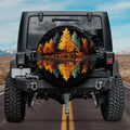 Autumn Forest Spare Tire Cover, Fall Trees Reflection Tire Cover, Nature Landscape Jeep Accessories, Outdoor Adventure Vehicle Gift. TCPETAL16