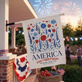 Patriotic USA Garden Flag, Anti Trump House Banner, America 250th Birthday, Subtle F Trump, Semiquincentennial, Foxglove Daisy Tulip. GFPETAL01