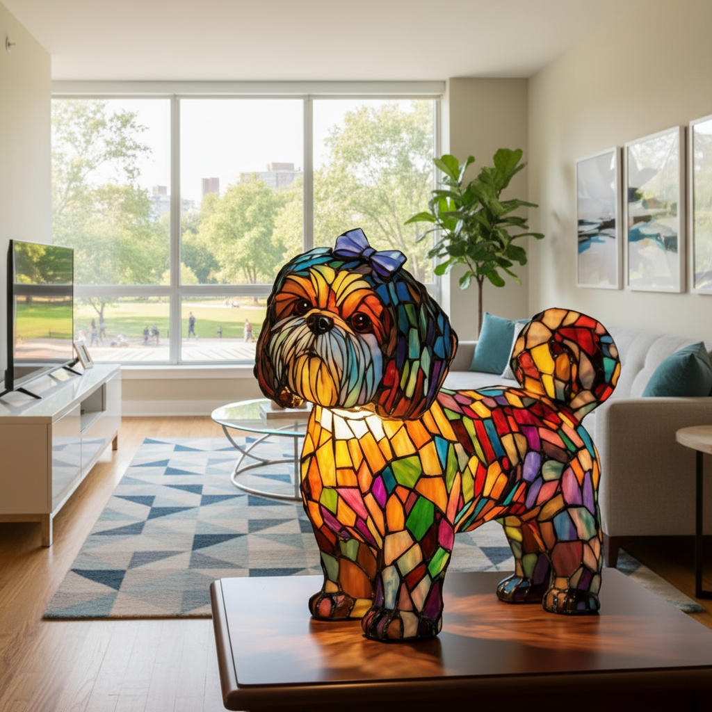 Colorful Dog LED Night Light, Acrylic Dog Table Lamp, Artistic Plastic Decor Light, Cozy Bedroom Night Lamp, Cute Pet Lover Gift