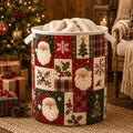 Christmas Quilted Laundry Basket, Christmas Hamper, Xmas Holiday Storage Basket, Xmas Laundry Room Decor, Blanket Organizer, Rustic Xmas Decor	LBPETAL177