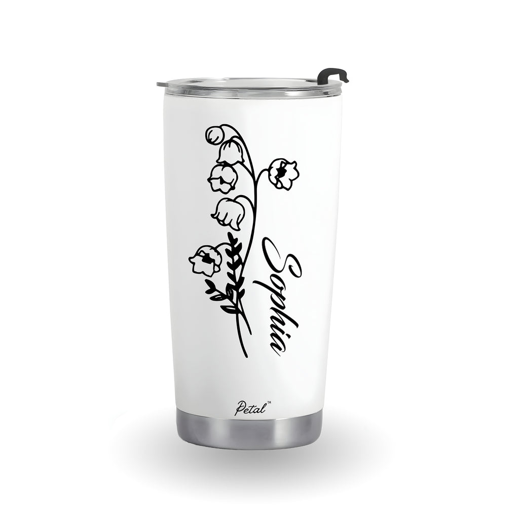 Personalized Birth Flowers 20oz Stainless Steel Tumbler With Name, Bridesmaid Gift, Custom Name Travel Cup, Birthday Gift, Gift For Her Mother
