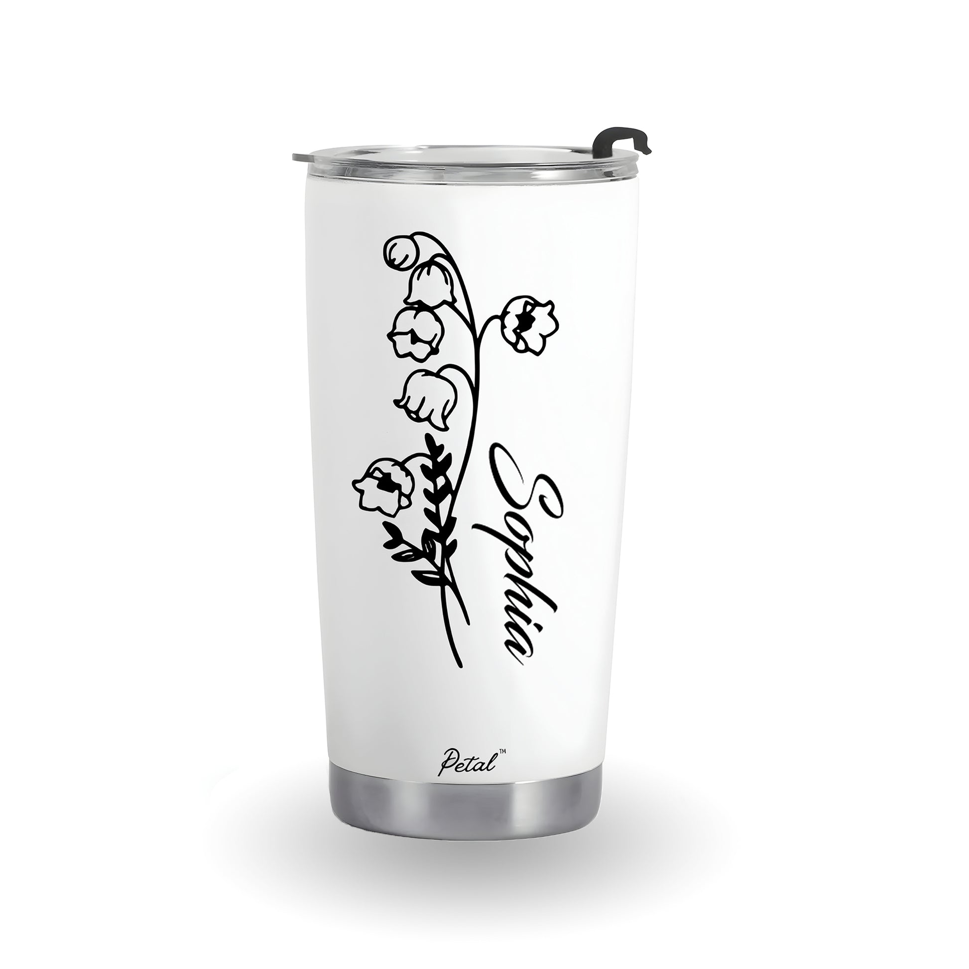 Personalized Birth Flowers 20oz Stainless Steel Tumbler With Name, Bridesmaid Gift, Custom Name Travel Cup, Birthday Gift, Gift For Her Mother