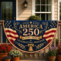 America 250th Anniversary Banner, Patriotic Porch Decor, Semicircle Bunting Flag, Fourth of July Outdoor Decor, USA 1776 2026 Banner. BPETAL07