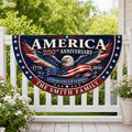 Custom Family Name America 250th Anniversary Fan Flag, 1776-2026 Semiquincentennial Patriotic Eagle Bunting, USA Outdoor Fence Decor. BPETAL10