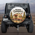 Happy Campers Spare Tire Cover, Vintage Camper RV Tire Cover, Camping Trailer Jeep Accessories, Outdoor Adventure Vehicle Gift. TCPETAL15