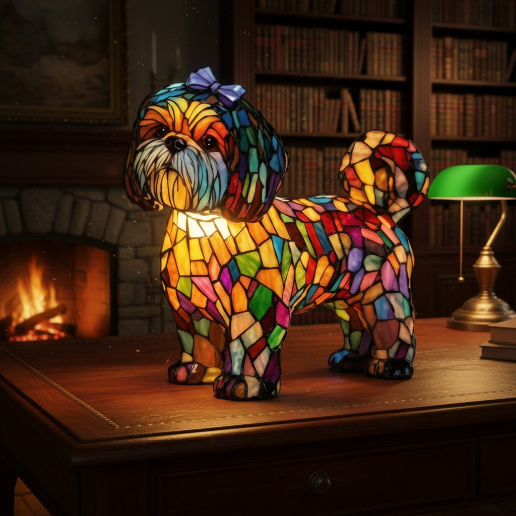 Colorful Dog LED Night Light, Acrylic Dog Table Lamp, Artistic Plastic Decor Light, Cozy Bedroom Night Lamp, Cute Pet Lover Gift