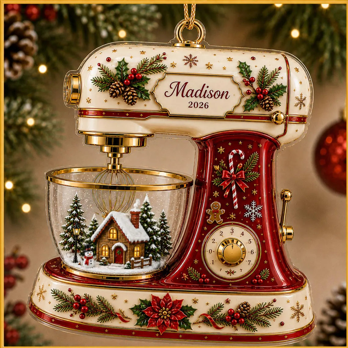 Personalized Baking Mixer Acrylic Ornament 2026, Custom Name Christmas Ornament, Baker Gift, Kitchen Mixer Keepsake COPETAL53