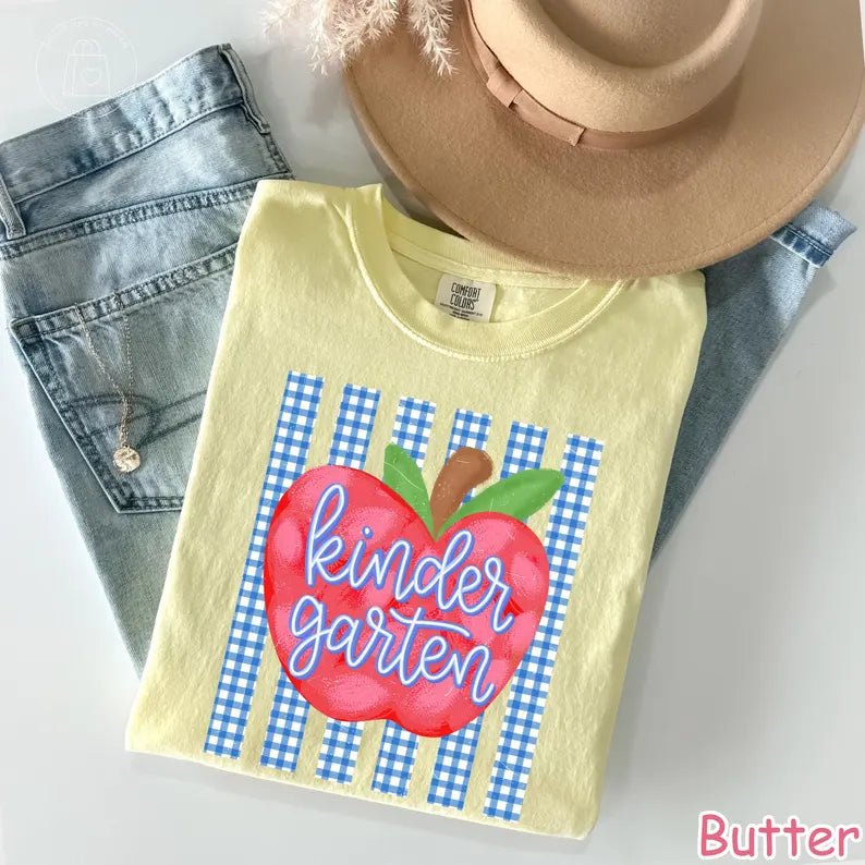 Comfort Colors® Kindergarten Teacher Shirt, Back To School Shirt, Teacher Team Shirts. First Day of School Teacher Student Boys Girls Kids. SPETAL8