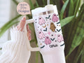 40 oz Personalized Halloween Ghost Tumbler With Handle 40oz Ghost Tumbler Custom Halloween Gift For Halloween Cup 40oz Cute Ghost Cup. TBLPETAL3