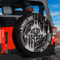 Always Take The Scenic Route Spare Tire Cover, Mountain Compass Jeep Tire Cover, Adventure PVC Leather Tire Cover, Outdoor Travel Vehicle Accessory. TCPETAL14