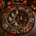 Halloween 3D Illusion Rug, Ghost Staircase Round Rug, Spooky Optical Illusion Carpet, Halloween Floor Mat, Gothic Party Decor. QRPETAL31