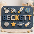 Personalized Space Name Puzzle | Astronaut Rocket Wooden Name Puzzle | Custom Toddler Puzzle | Montessori Baby Gift. NPPETAL23