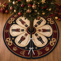 Nutcracker Christmas Tree Skirt, Quilted Holiday Tree Skirt, Royal Red Navy Gold Christmas Decor, Elegant Xmas Home Decor. CTSPETAL12