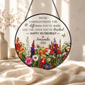 Retirement Stained Glass Suncatcher, Personalized Floral Retirement Window Decor, Colleague Retirement Keepsake, Coworker Gift, Grandma Gift. SUNPETAL18