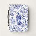 Jesus and Lost Lamb Blue Toile Bible Cover, Christian Bible Case with Handle, Jesus Lost Sheep French Toile Notebook Case Faith Gift for Mom. BCPETAL20